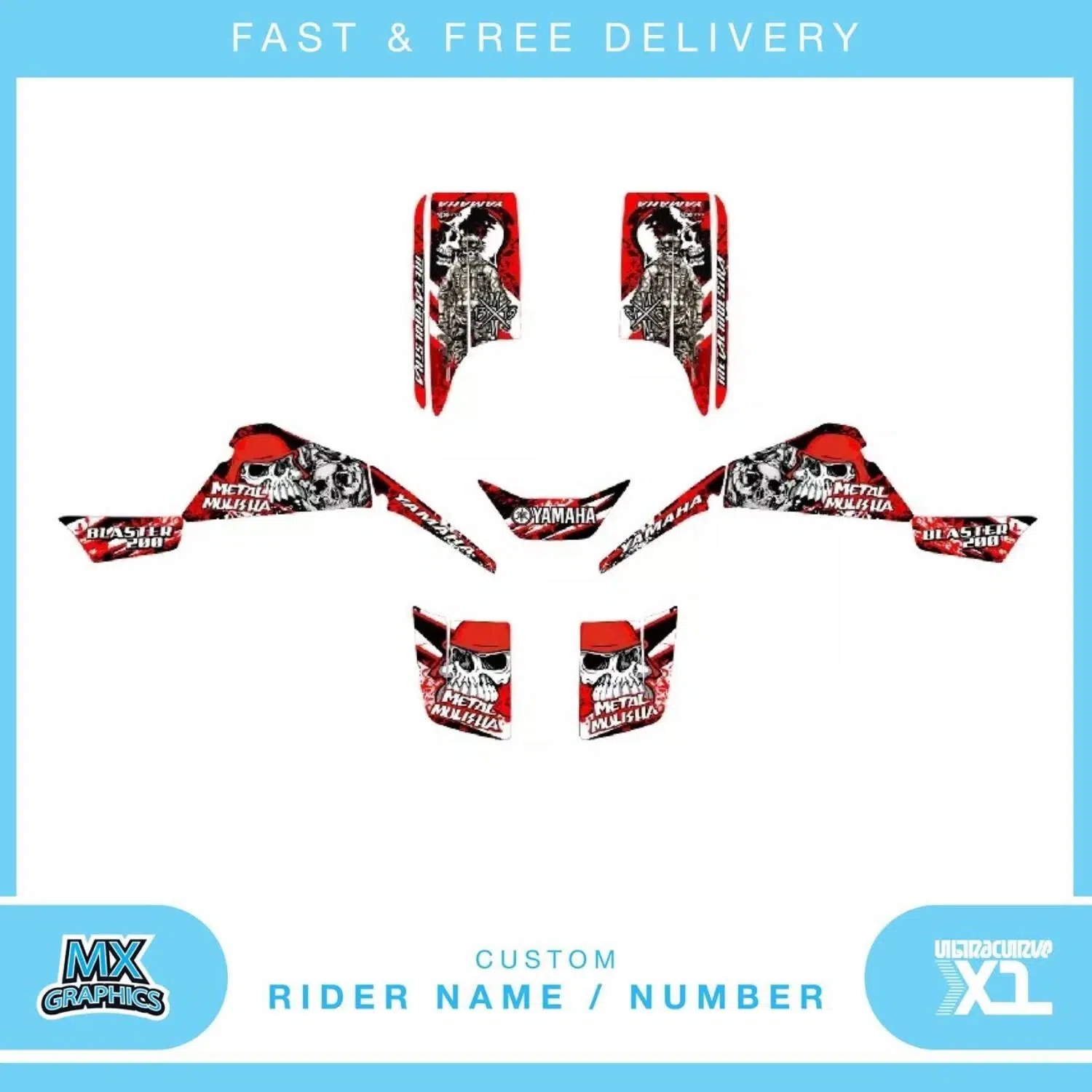Yamaha Blaster YFS200 1988-2005 Quad Graphics Kit
