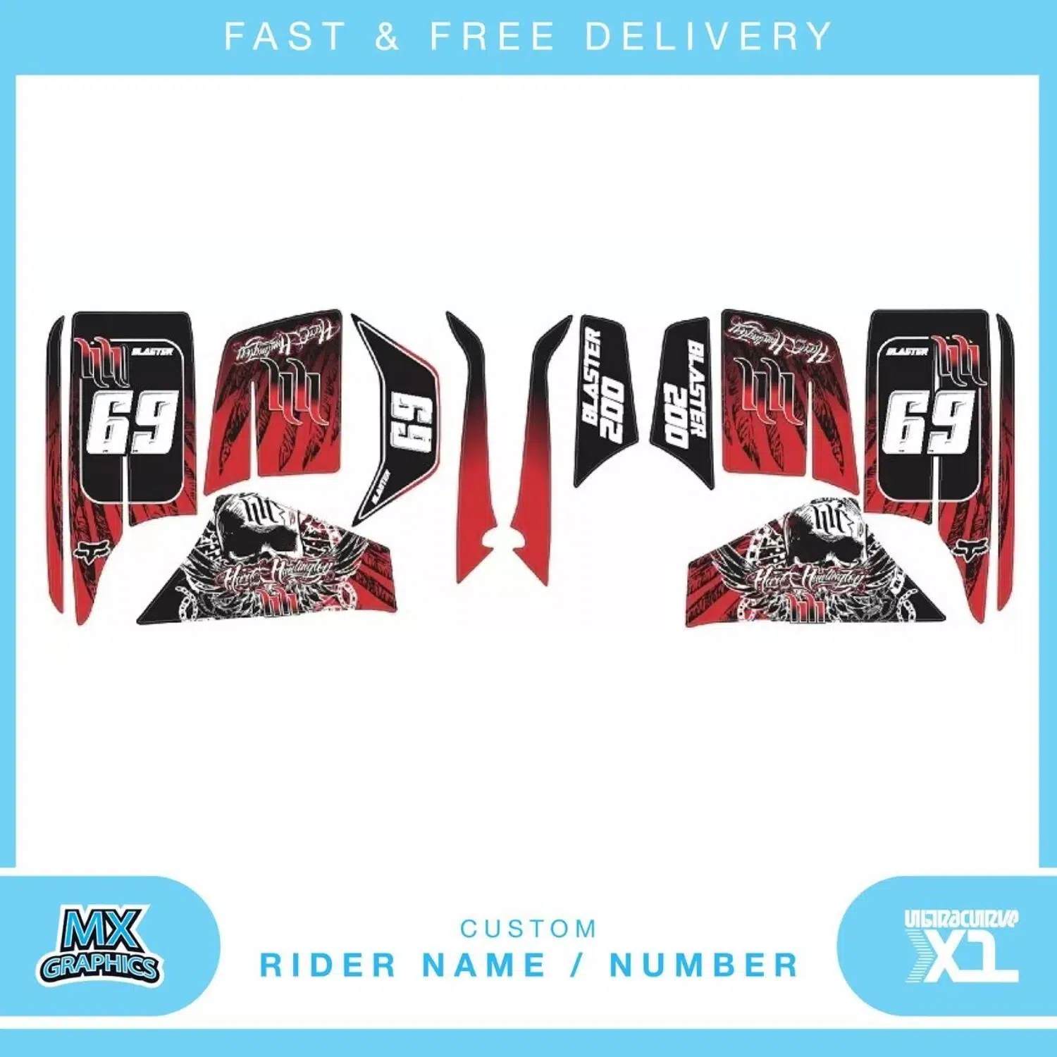 Yamaha Blaster YFS200 1988-2005 Quad Graphics Kit