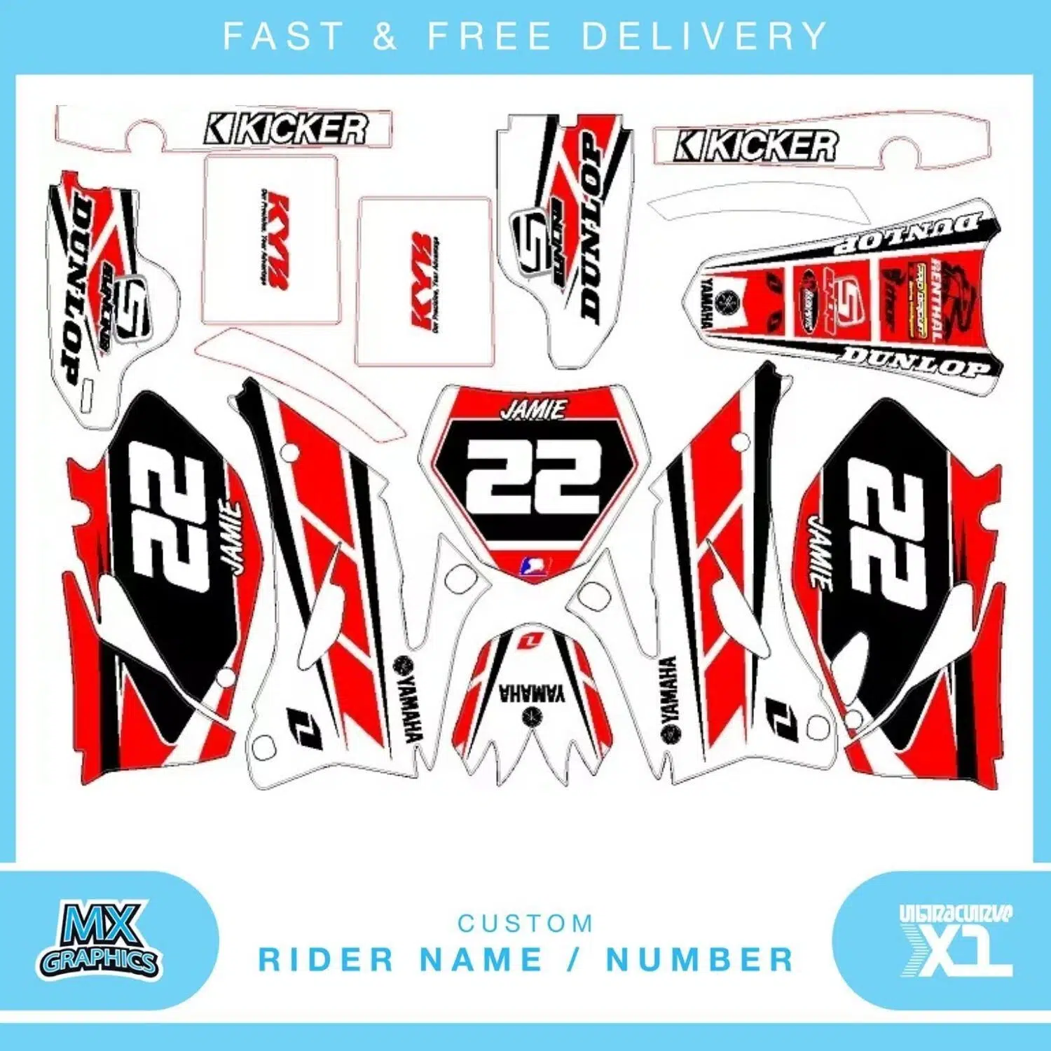 Yamaha YZ450F 2008 Graphics Kit