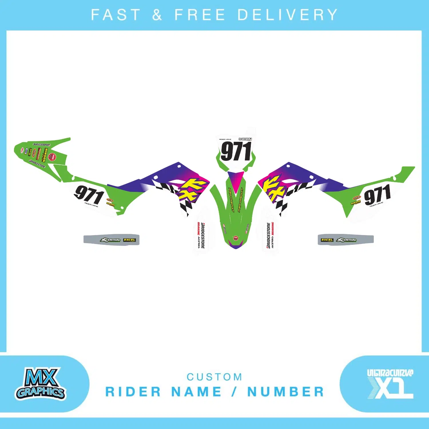 Kawasaki KX450 2024-2025 Graphics Kit