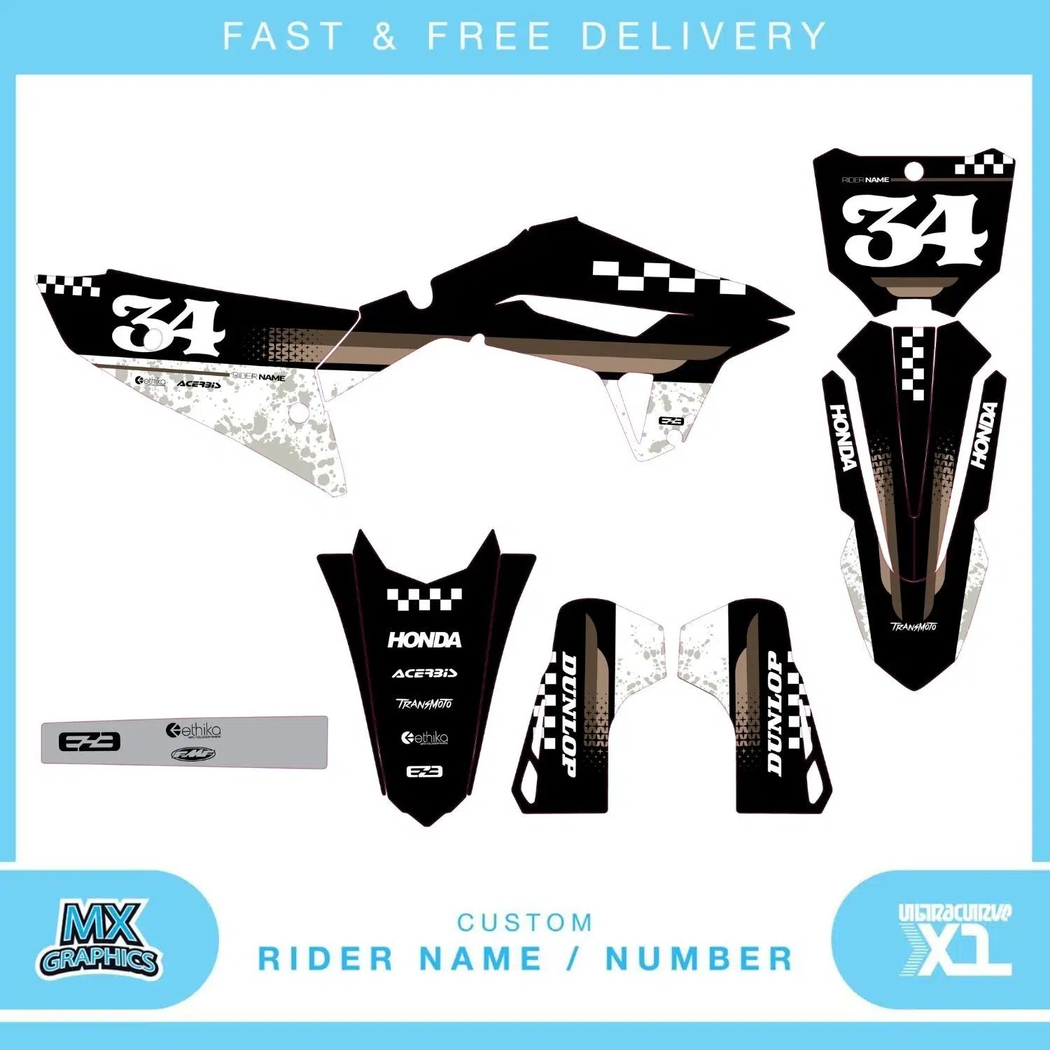 Honda CR CRF 85 125 250 450 Graphics Kit