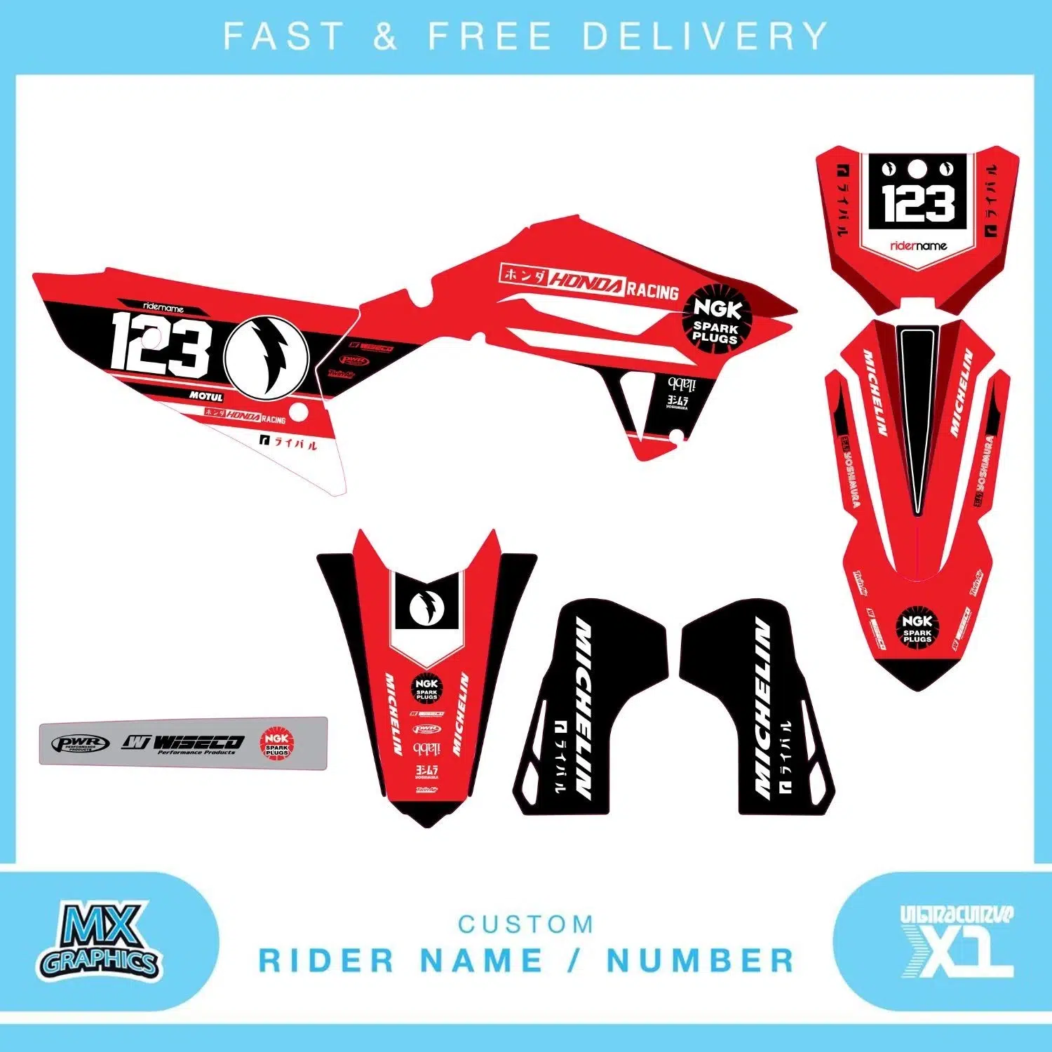 Honda CR CRF 85 125 250 450 Graphics Kit