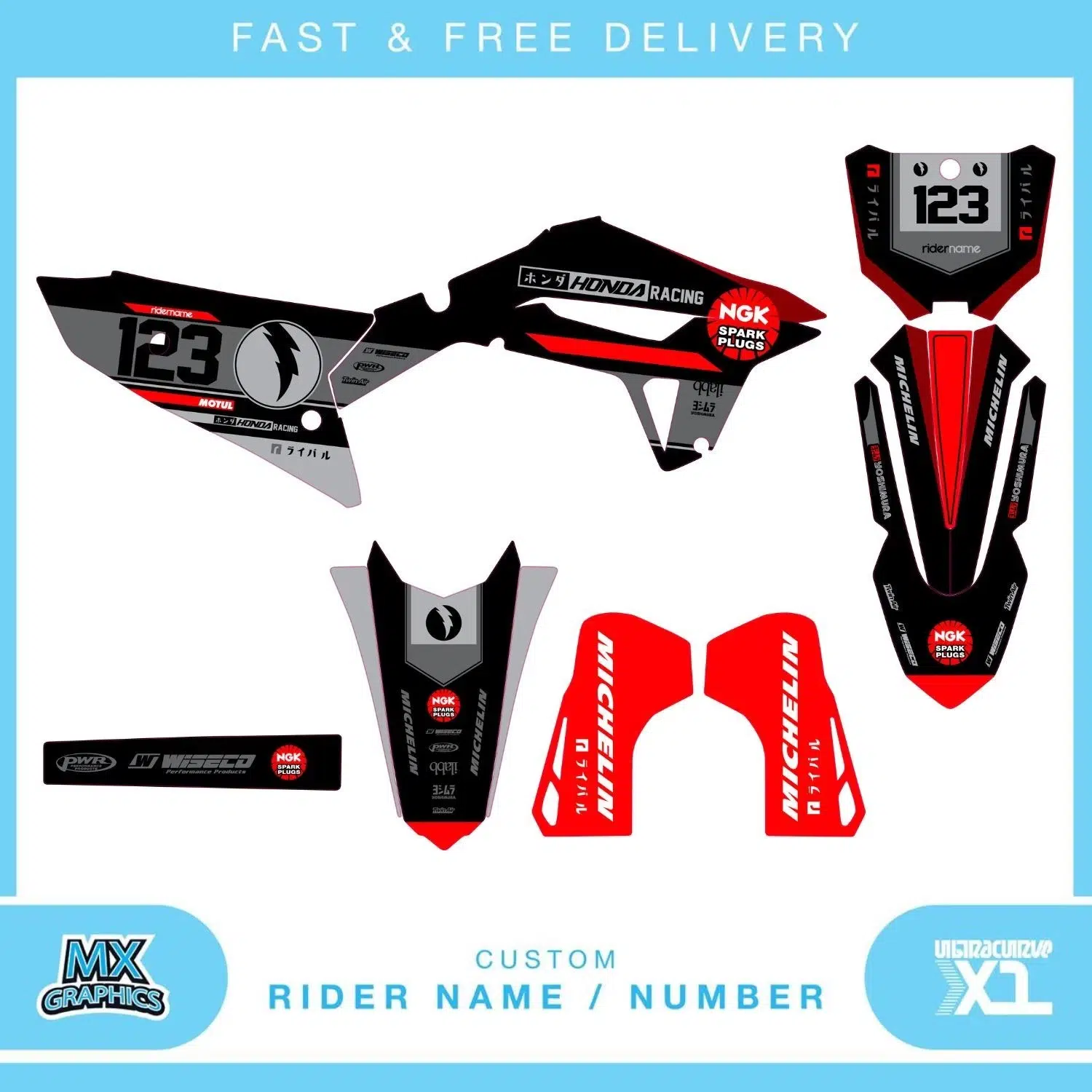 Honda CR CRF 85 125 250 450 Graphics Kit