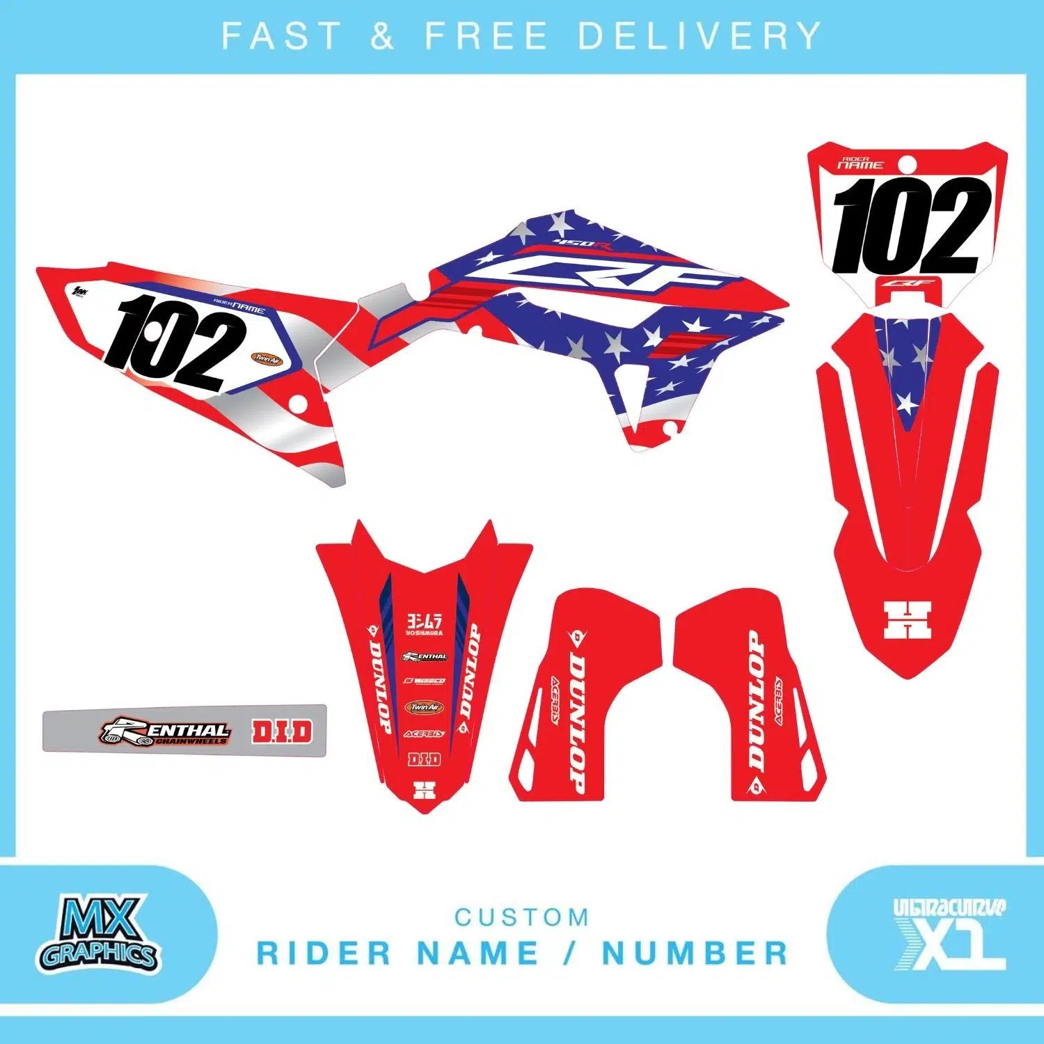 Honda CR CRF 85 125 250 450 Graphics Kit