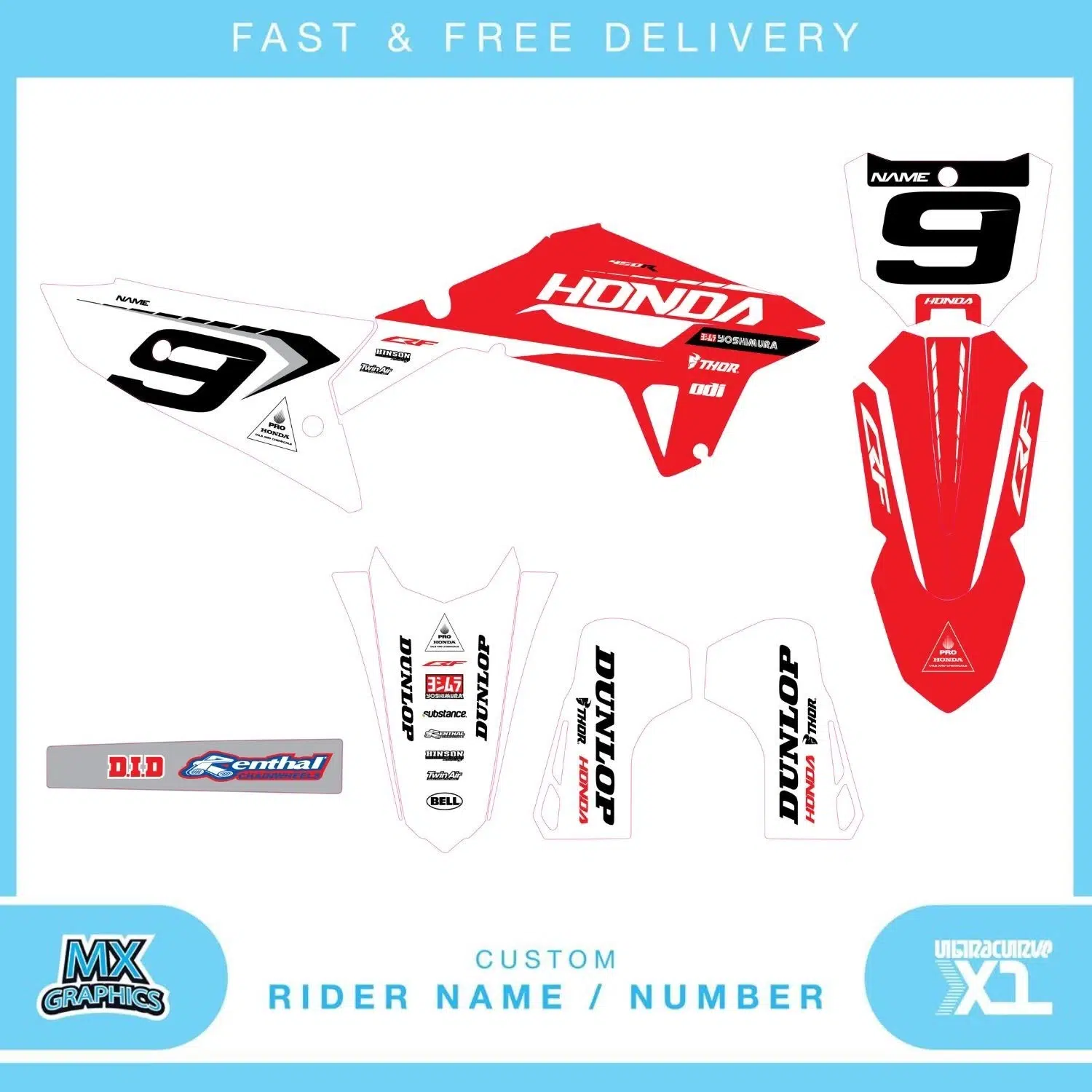Honda CR CRF 85 125 250 450 Graphics Kit