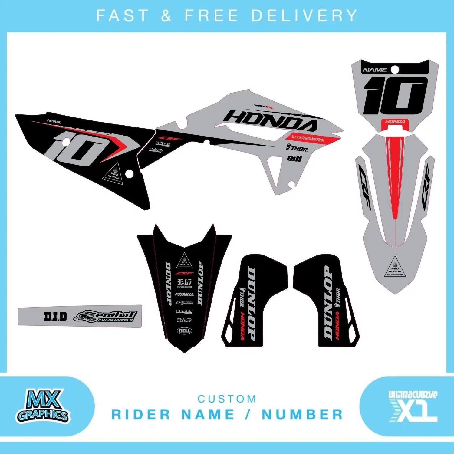Honda CR CRF 85 125 250 450 Graphics Kit