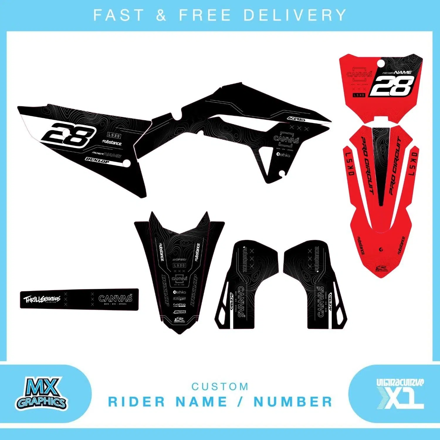 Honda CR CRF 85 125 250 450 Graphics Kit