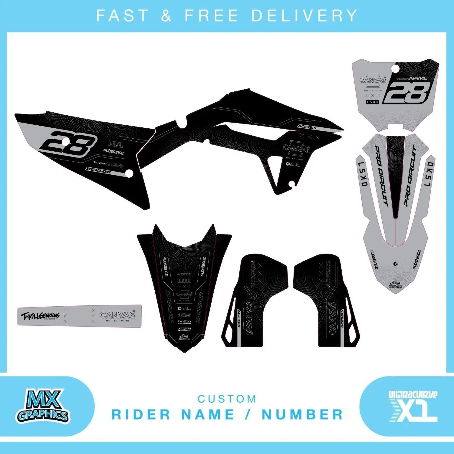 Honda CR CRF 85 125 250 450 Graphics Kit