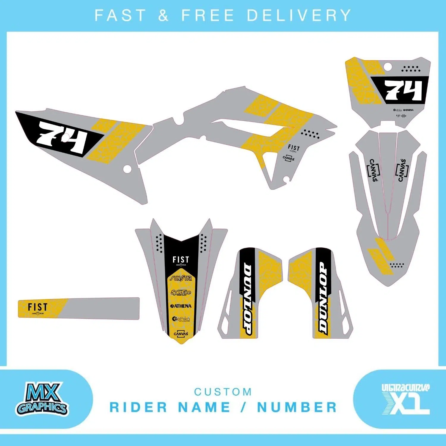 Honda CR CRF 85 125 250 450 Graphics Kit