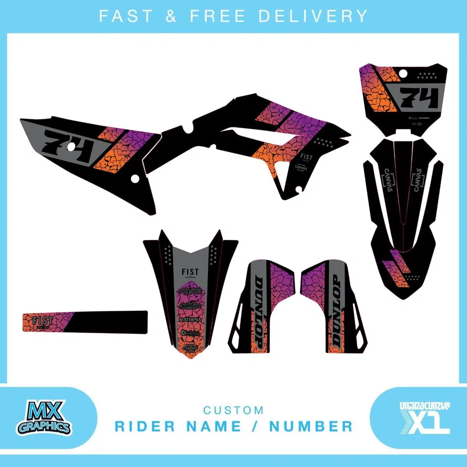 Honda CR CRF 85 125 250 450 Graphics Kit