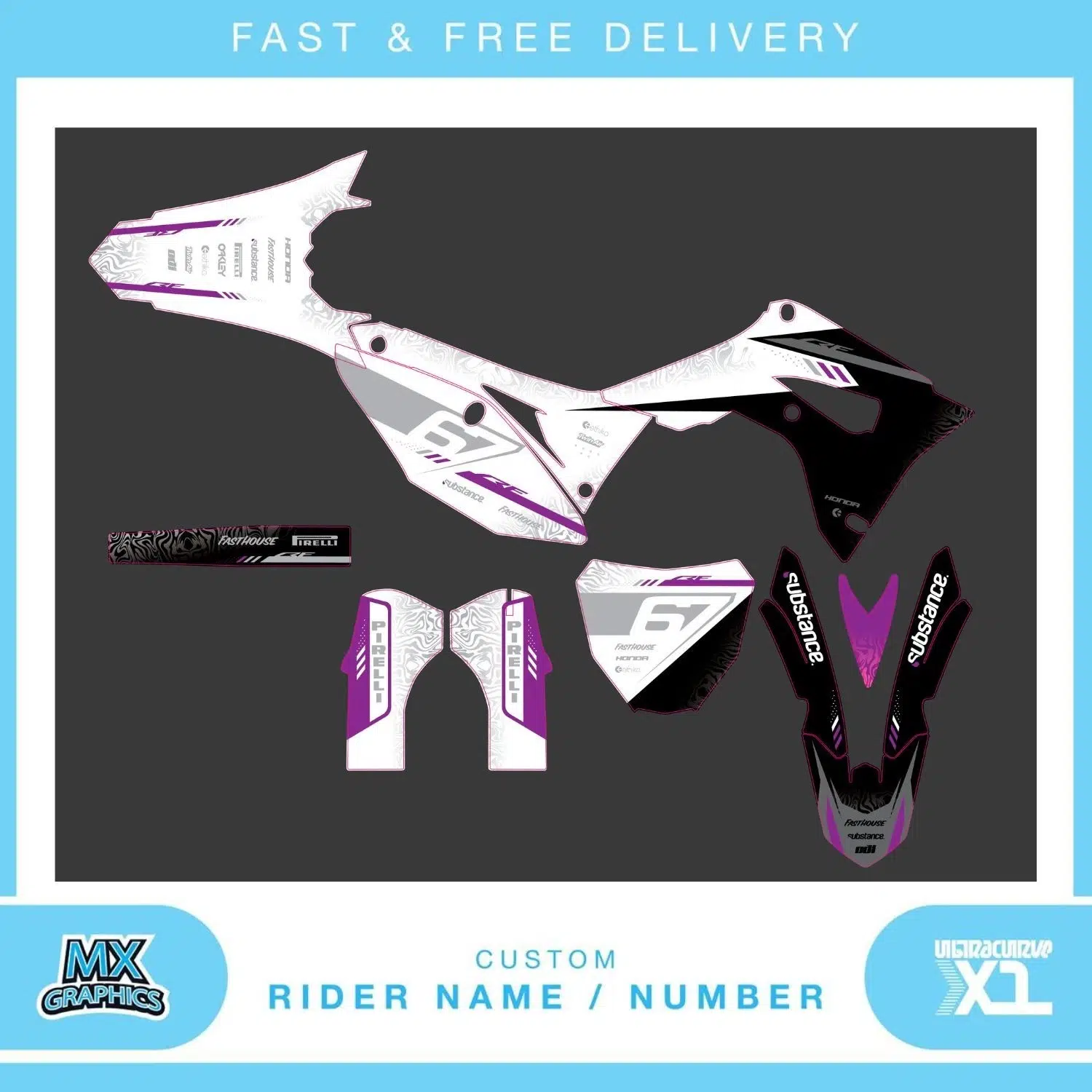 Honda CR CRF 85 125 250 450 Graphics Kit