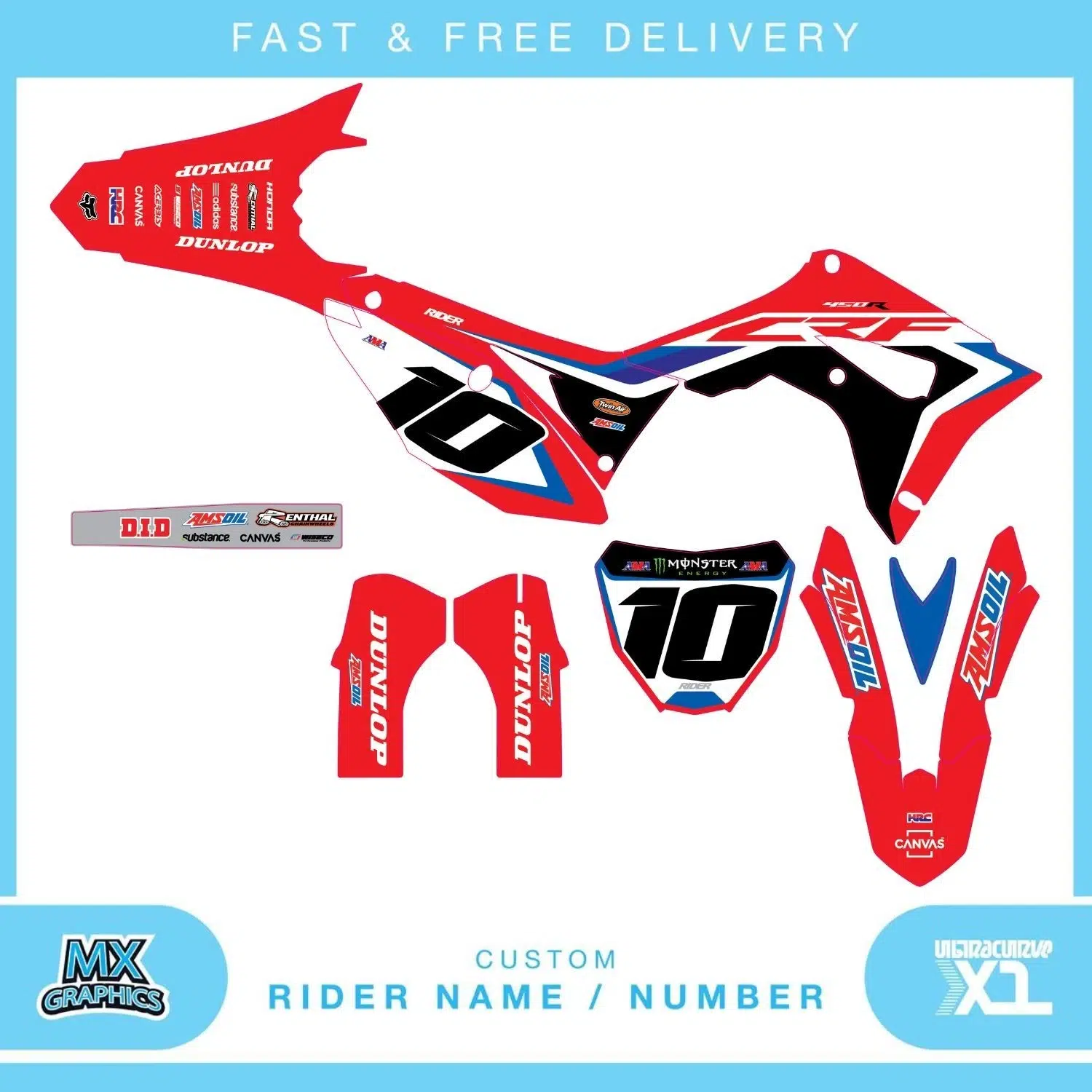 Honda CR CRF 85 125 250 450 Graphics Kit
