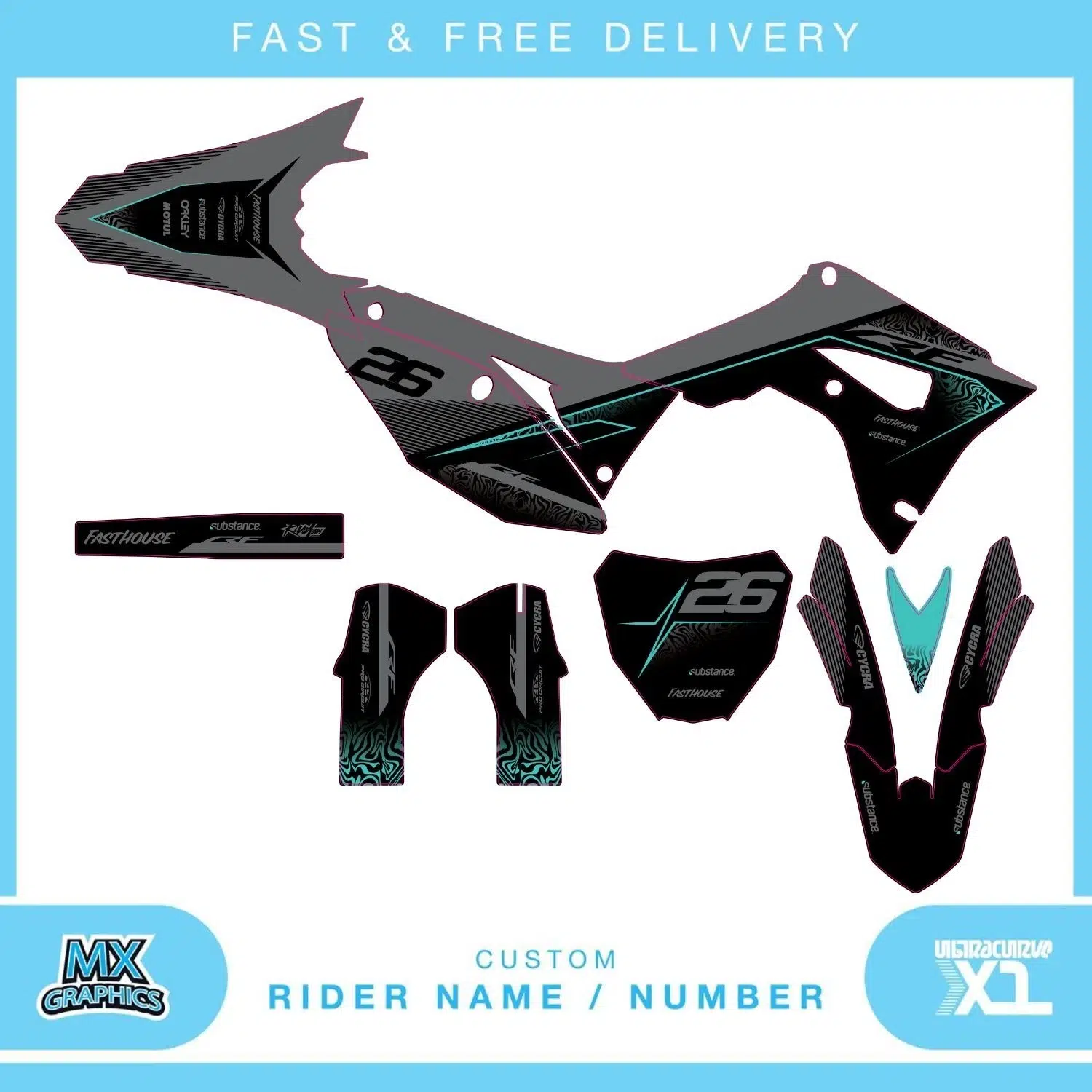 Honda CR CRF 85 125 250 450 Graphics Kit