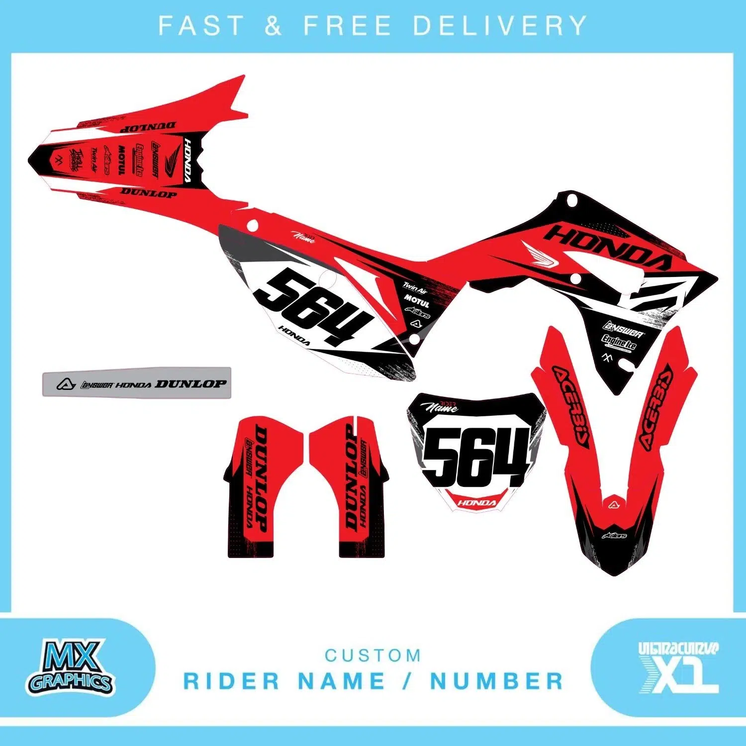 Honda CR CRF 85 125 250 450 Graphics Kit