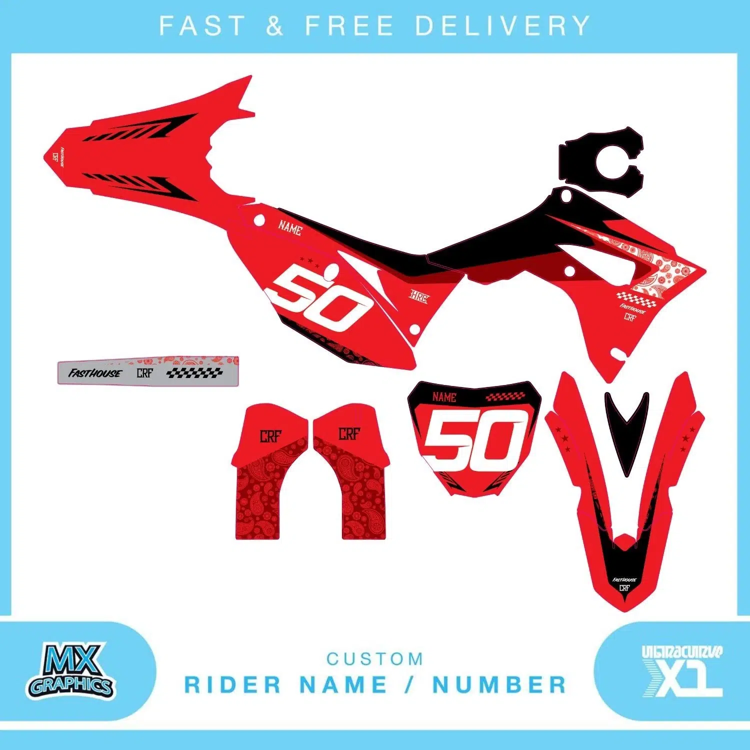 Honda CR CRF 85 125 250 450 Graphics Kit