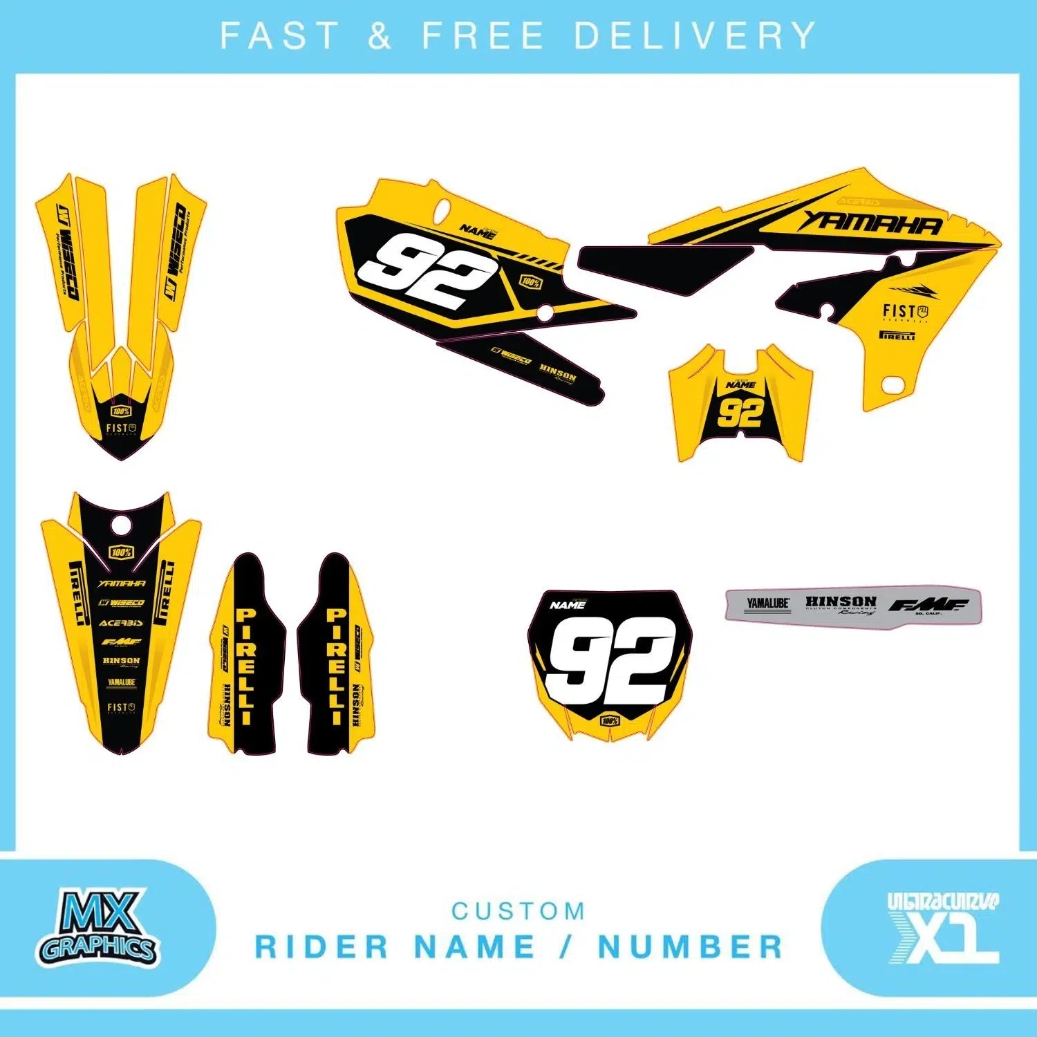 Yamaha YZ YZF 80 85 125 250 450 Graphics Kit