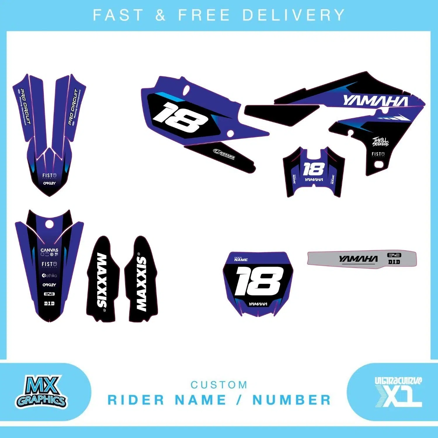 Yamaha YZ YZF 80 85 125 250 450 Graphics Kit