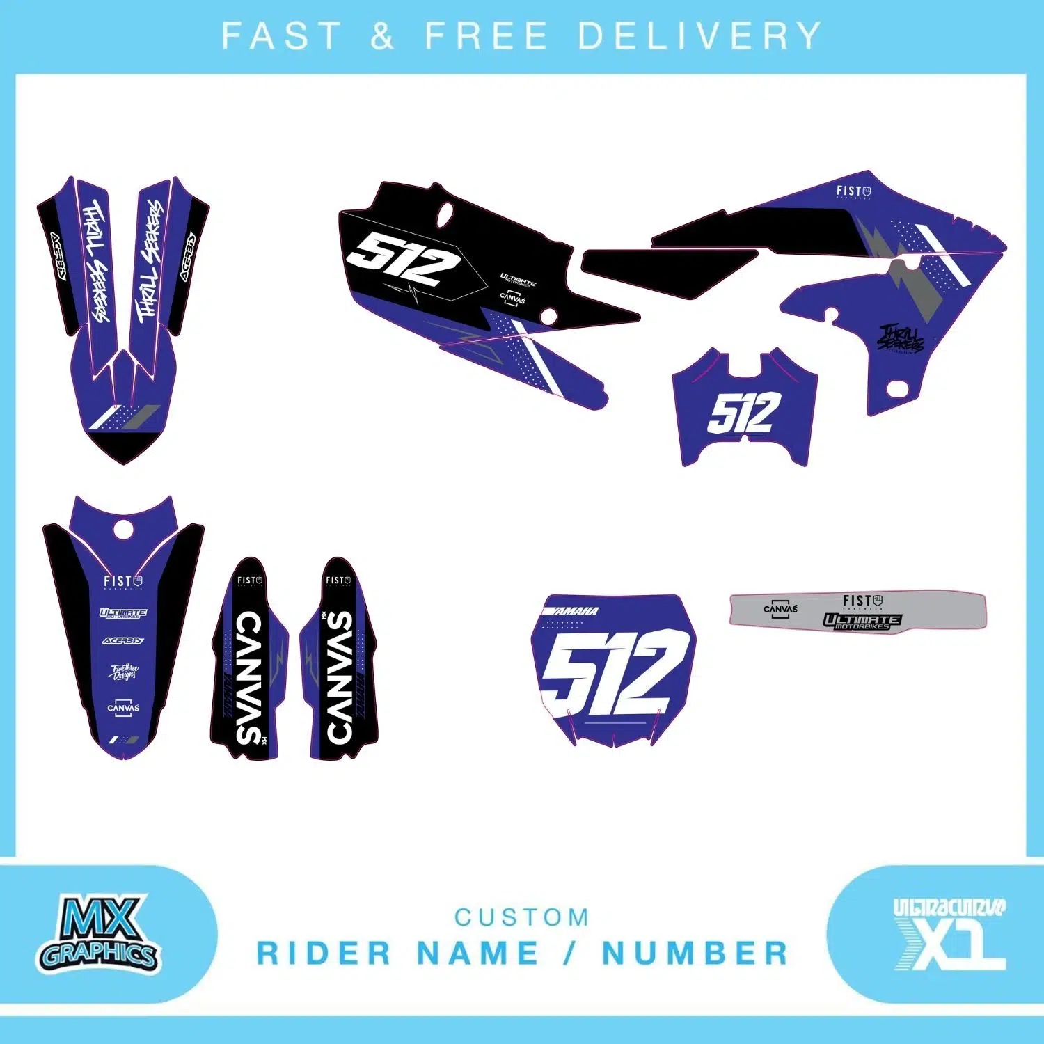 Yamaha YZ YZF 80 85 125 250 450 Graphics Kit