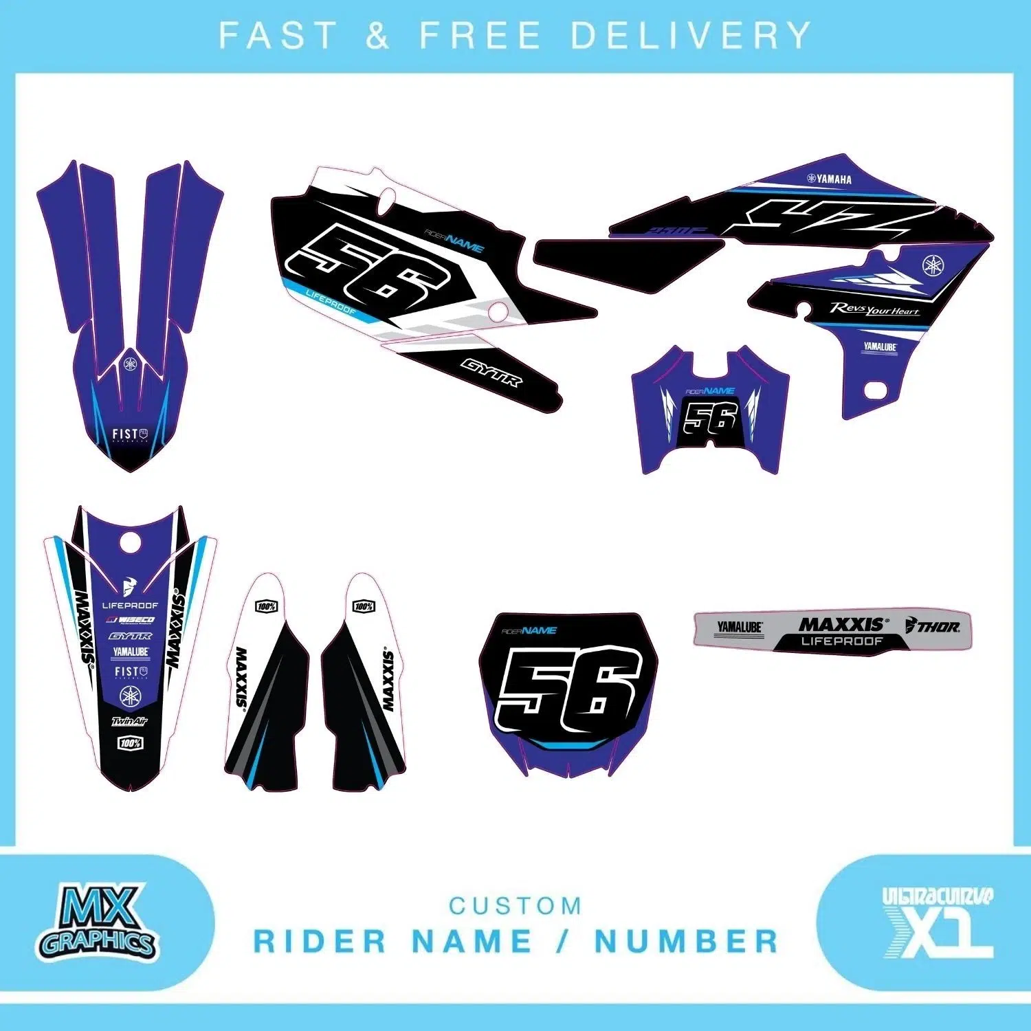Yamaha YZ YZF 80 85 125 250 450 Graphics Kit
