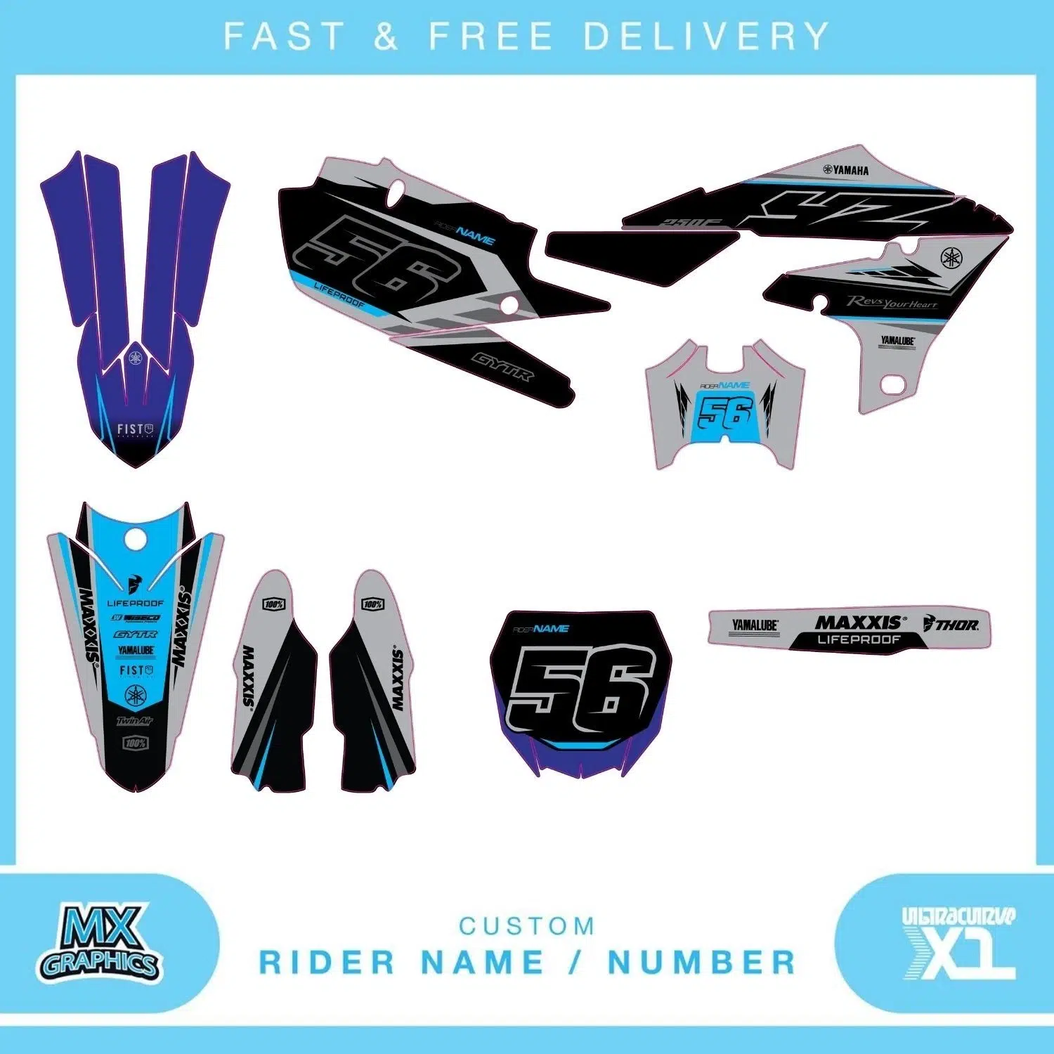Yamaha YZ YZF 80-85-125-250-450 Graphics Kit