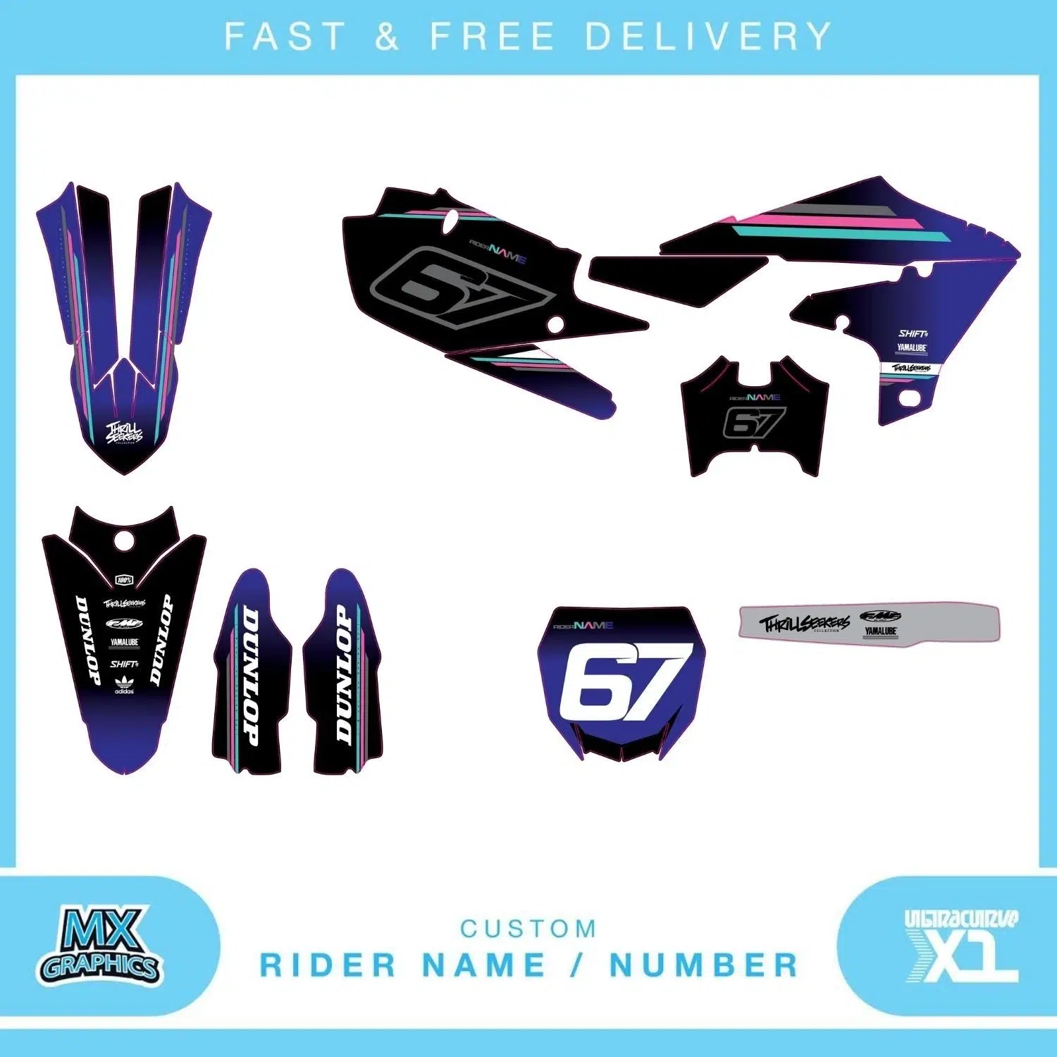Yamaha YZ YZF 80 85 125 250 450 Graphics Kit