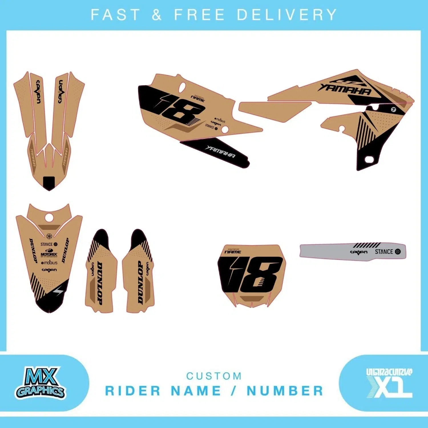 Yamaha YZ YZF 80 85 125 250 450 Graphics Kit