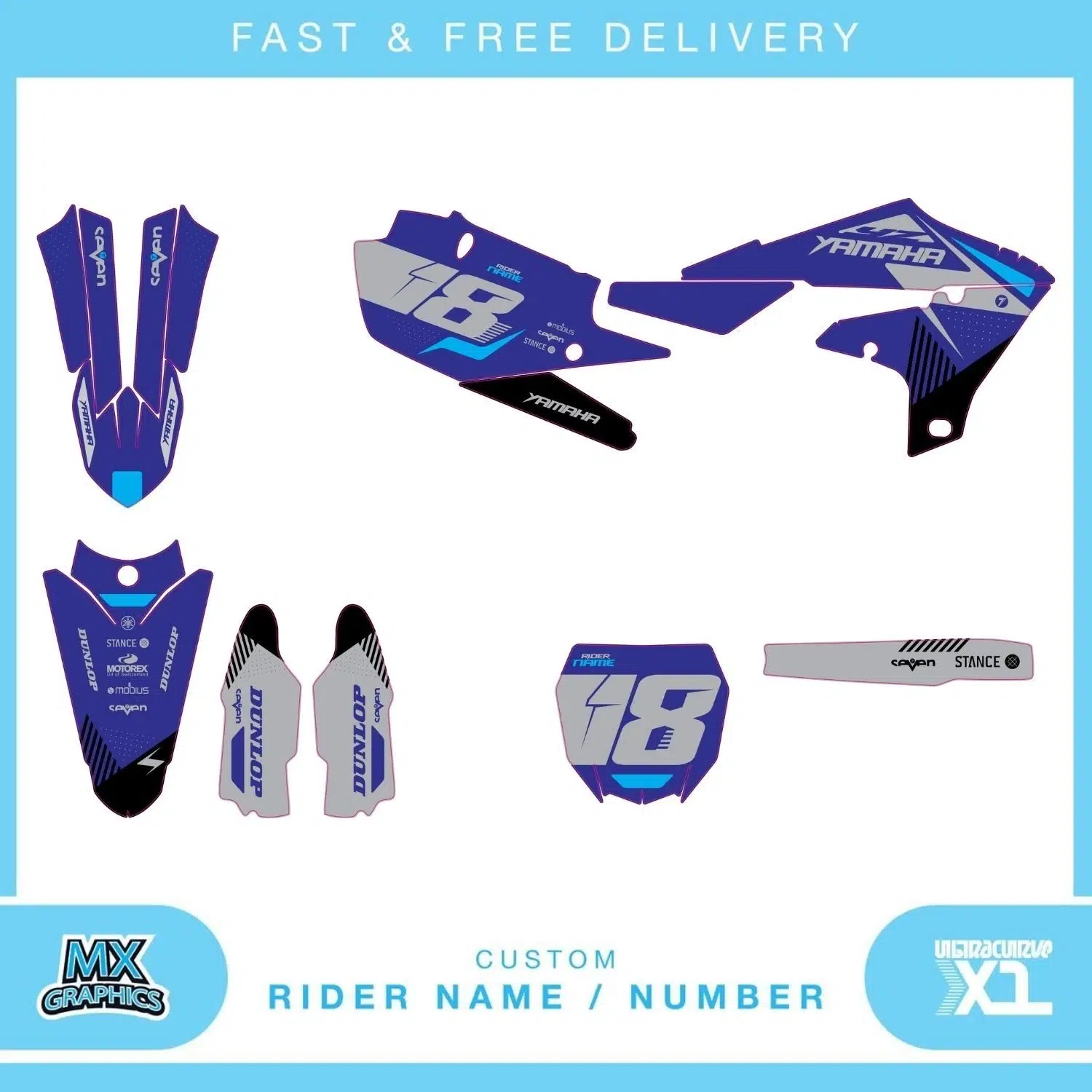 Yamaha YZ YZF 80 85 125 250 450 Graphics Kit