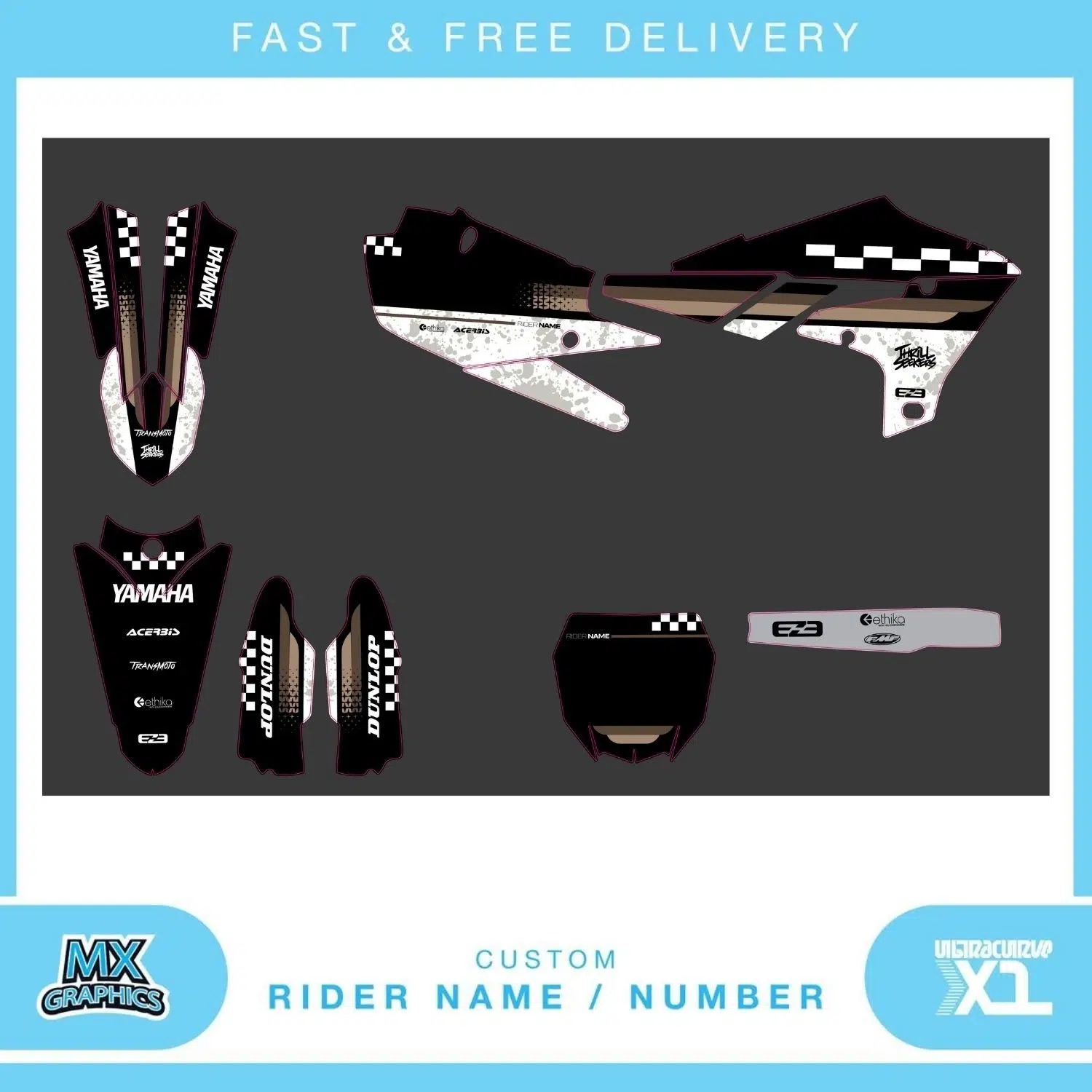 Yamaha YZ YZF 80 85 125 250 450 Graphics Kit