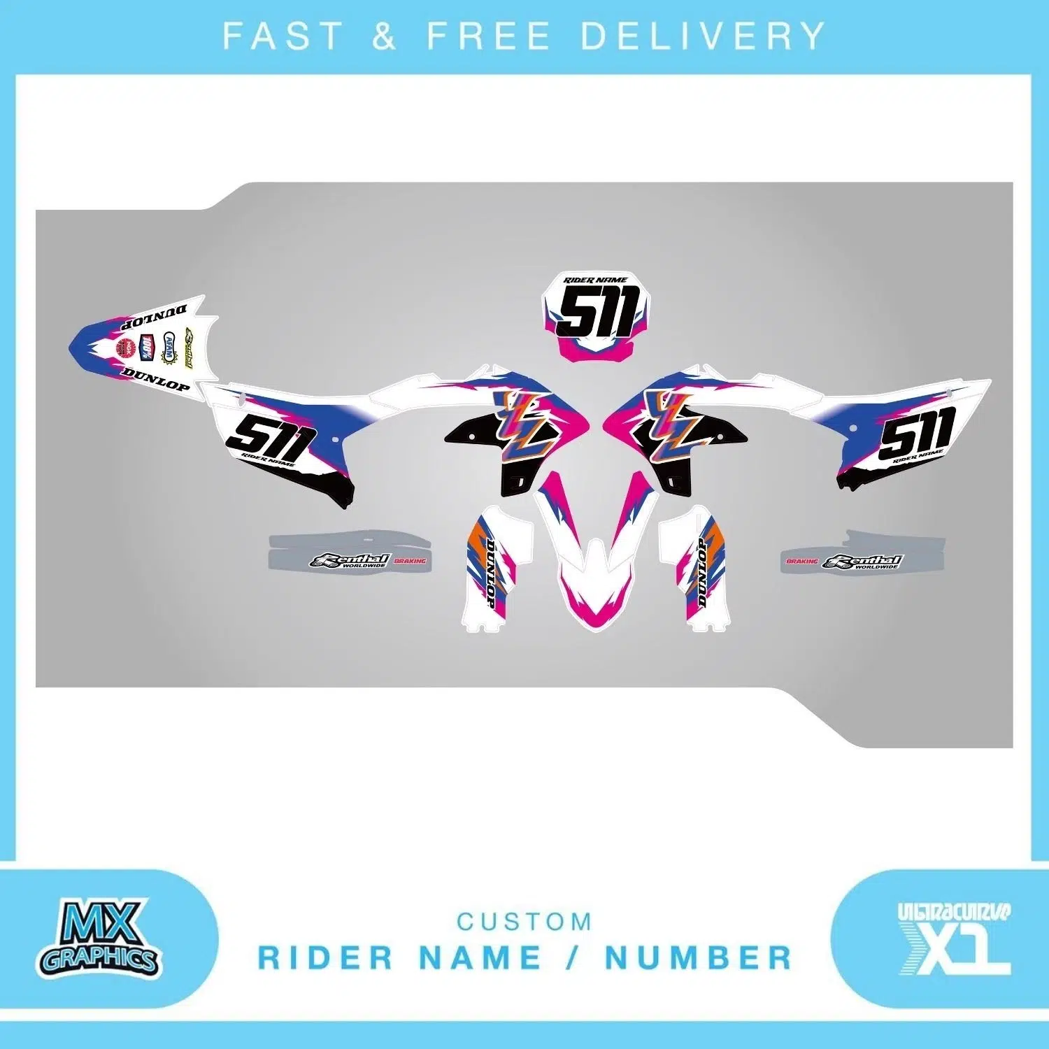 Yamaha YZ YZF 80 85 125 250 450 Graphics Kit