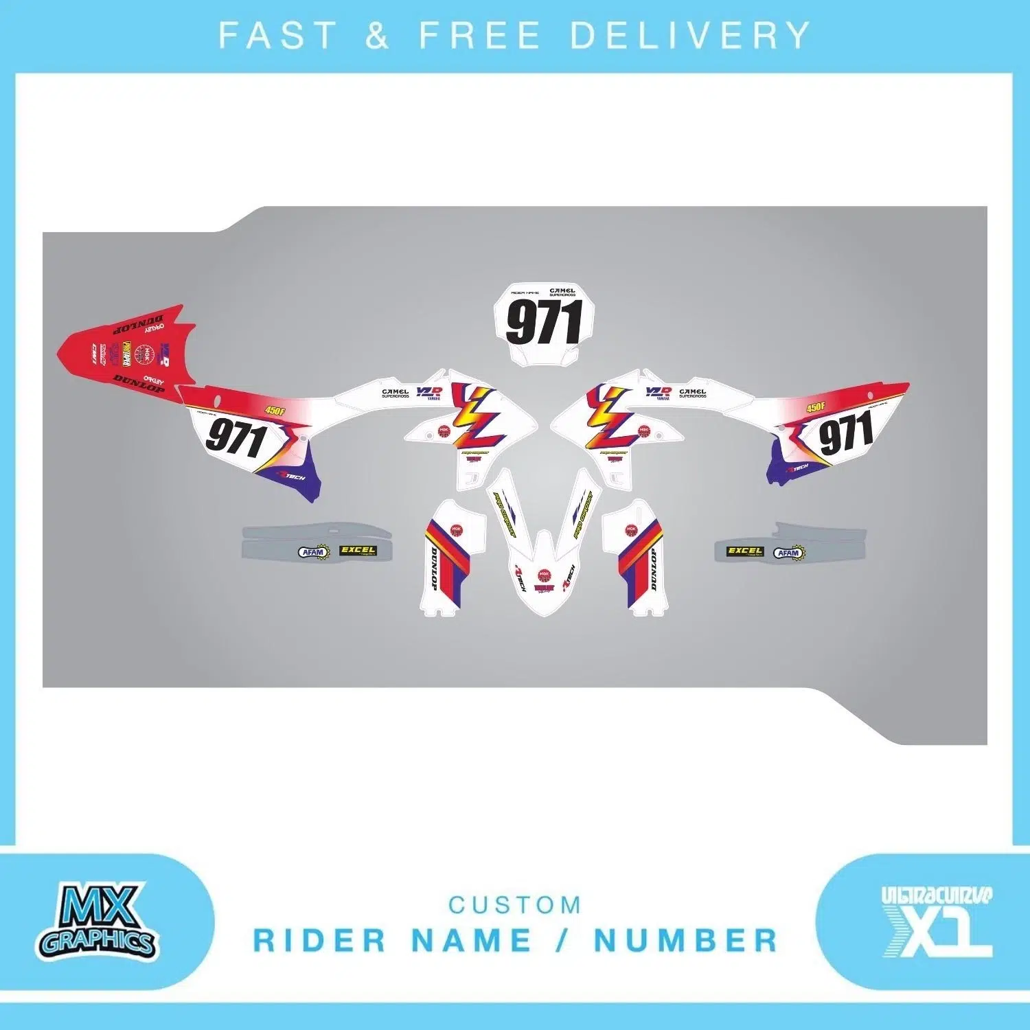 Yamaha YZ YZF 80 85 125 250 450 Graphics Kit