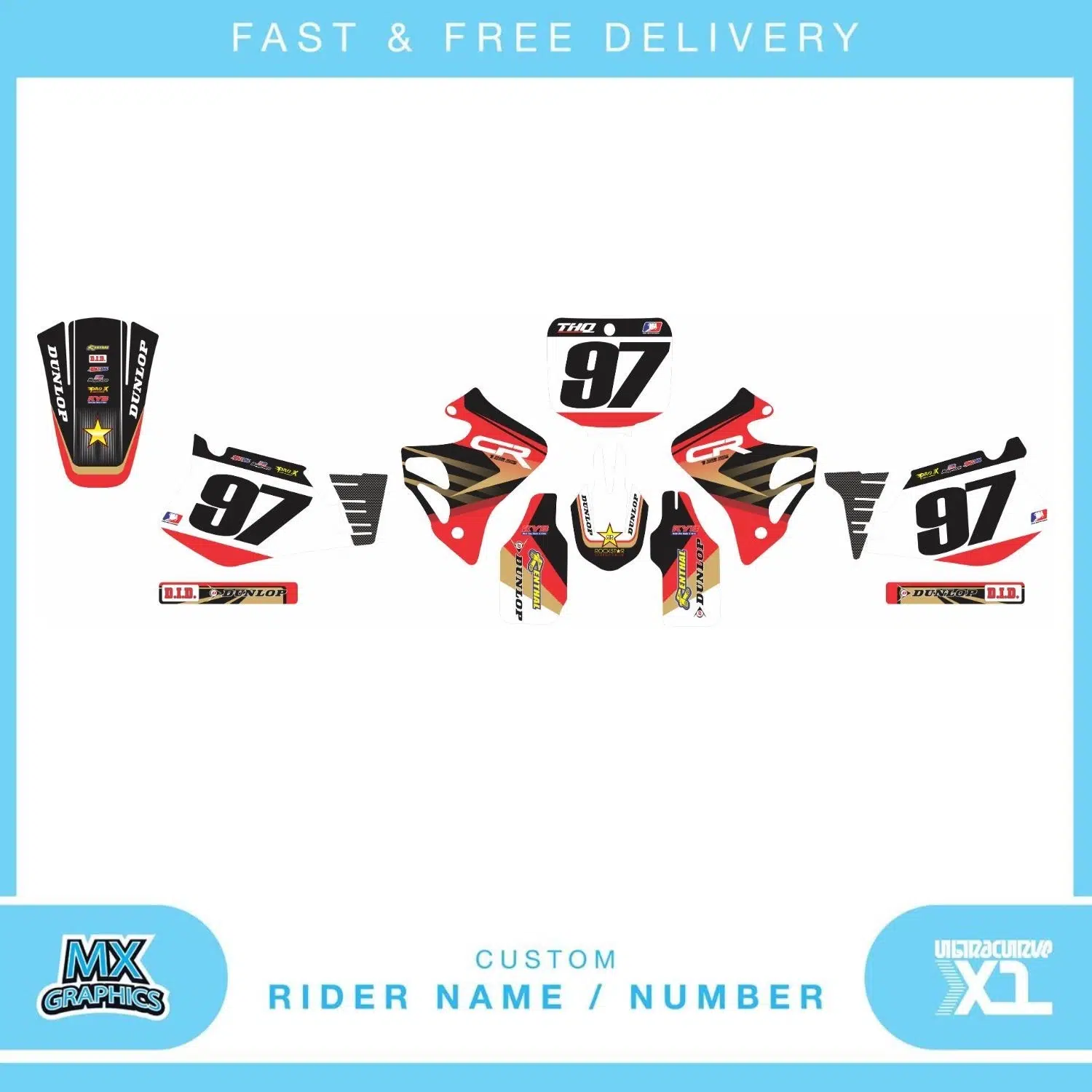 Honda CR125 1997 Graphics Kit