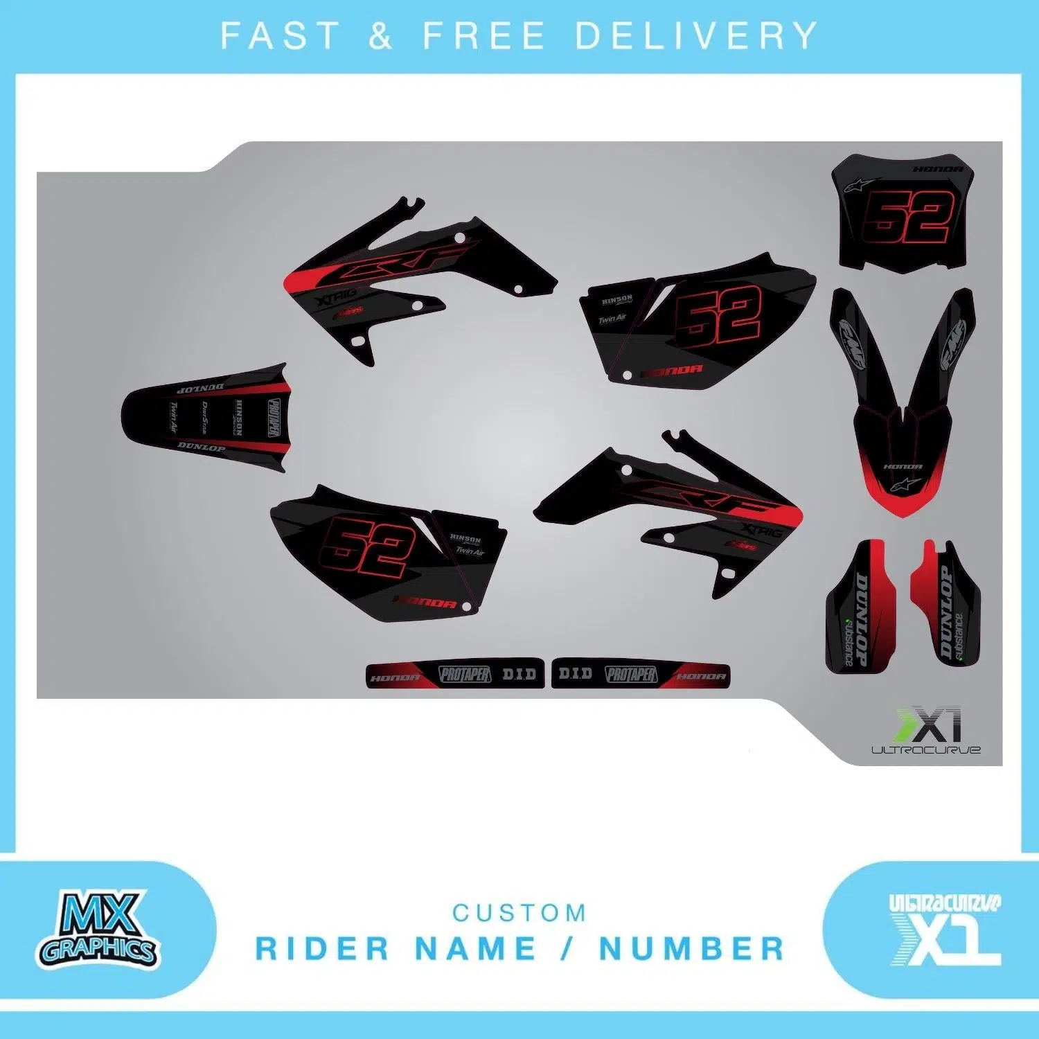 Honda CRF250R 2004-2005 Graphics Kit